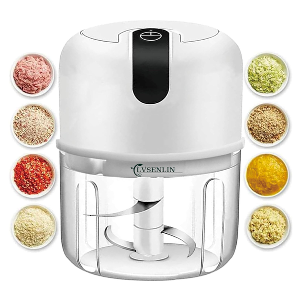 LVSENLIN Mini Portable Stainless Steel Electric Veggie Garlic Chopper