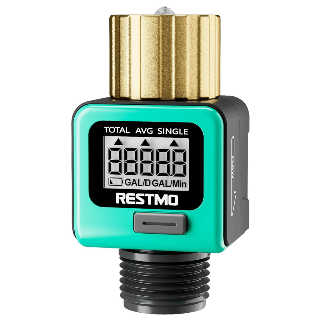 RESTMO Water Flow Meter With Brass Inlet Metal Thread
