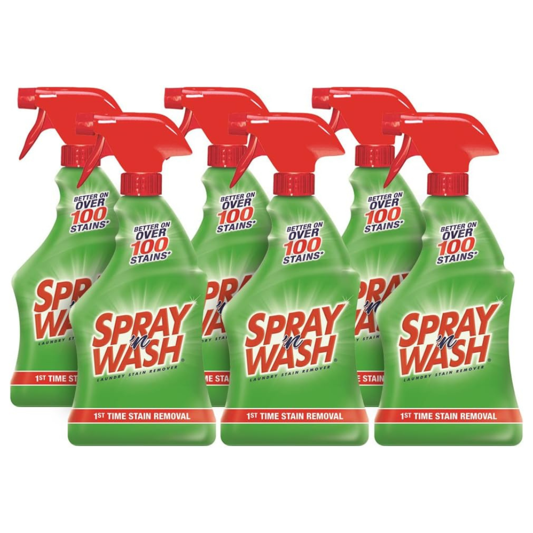 6-Pack 132oz Spray N' Wash Pre-Treat Laundry Stain Remover Bottles