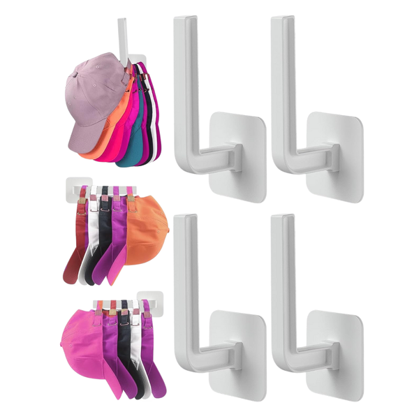 4-Pack Multi-Purpose Strong Adhesive Hat Rack
