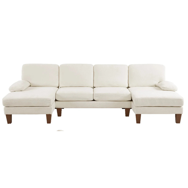 Ktaxon 111" Chenille U-Shaped Sectional Sofa with Double Chaise