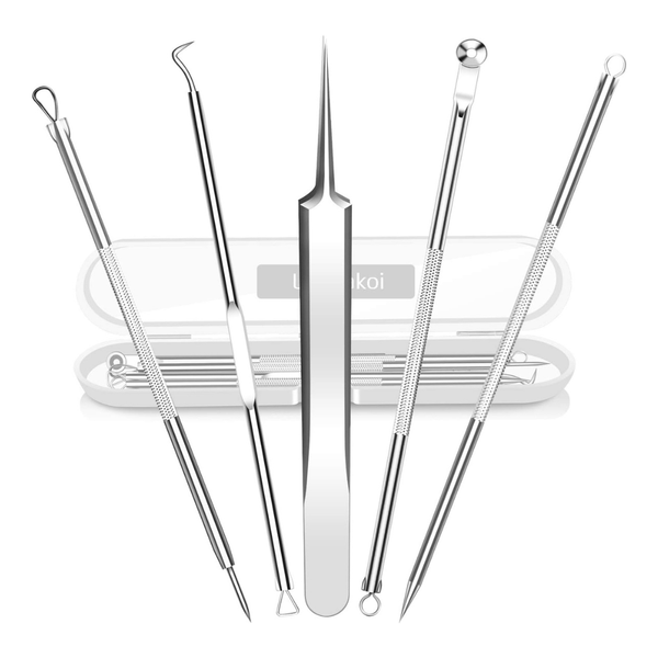 Comedone Extractor Tools with Tweezers for Blackheads