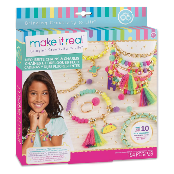 Make It Real Neo-Brite Chains & Charms Kit (195-Pieces)