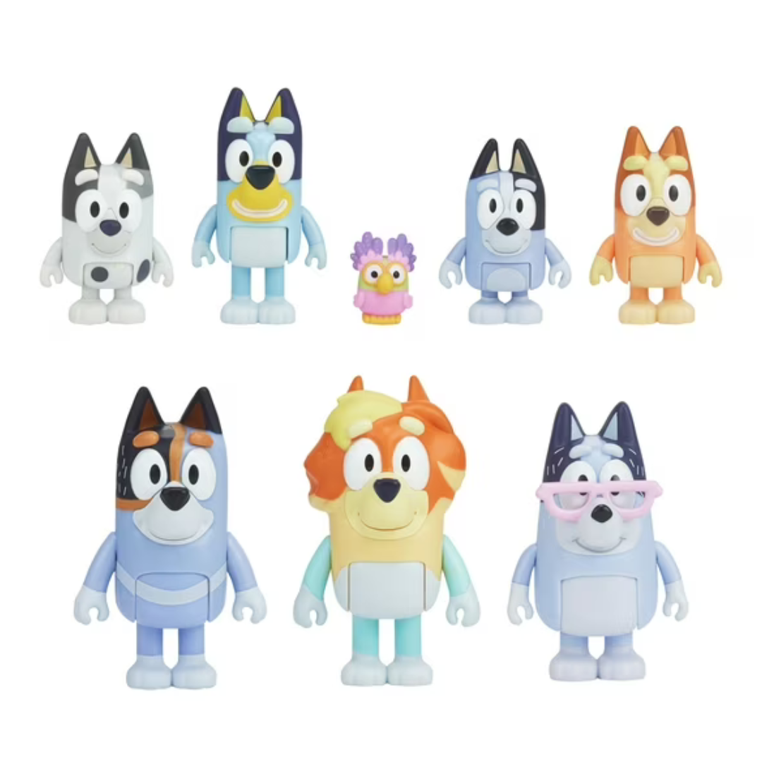 8-Pack Bluey Extended Heeler Family Pack 2.5-3 Inch Figures