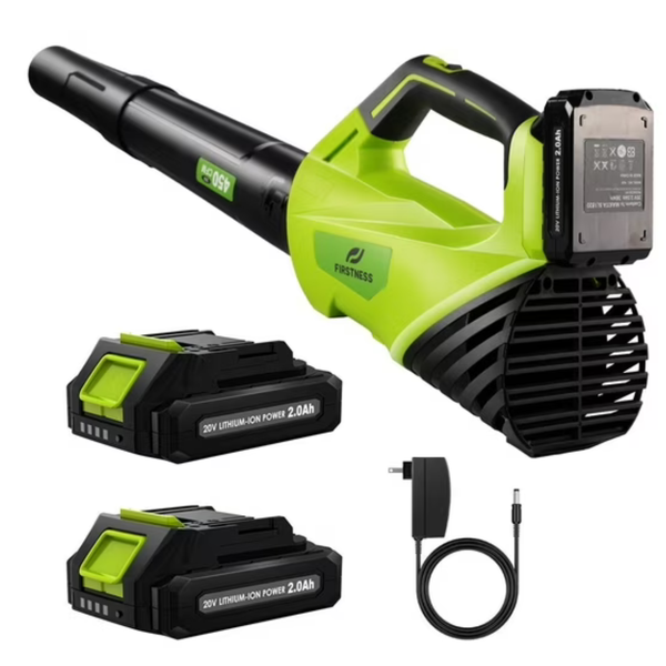 20V Cordless Leaf Blower with 2 Batteries & Charger