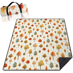 60" x 80" Leaves Dual Layers Waterproof Foldable Blankets