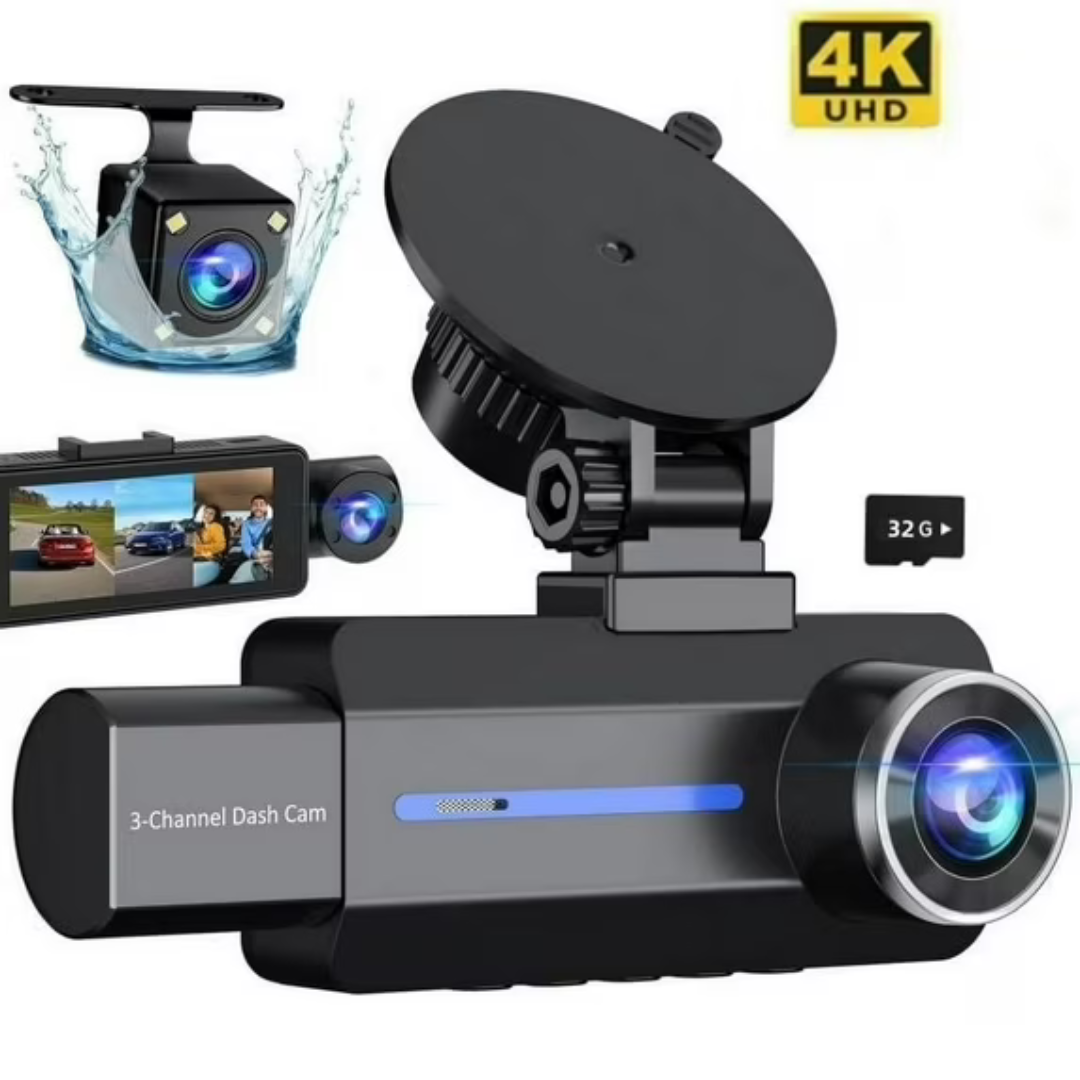 4K/2.5K+1440P 3 Channel Dash Cam