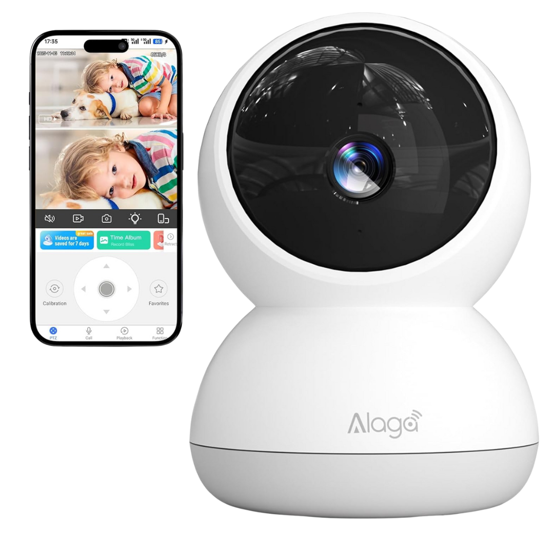 3K HD Indoor Security Camera With 360º Pan/Tilt & Night Vision