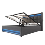 Harper & Bright Designs Queen Hydraulic Storage Platform Bed W/ LED Lights