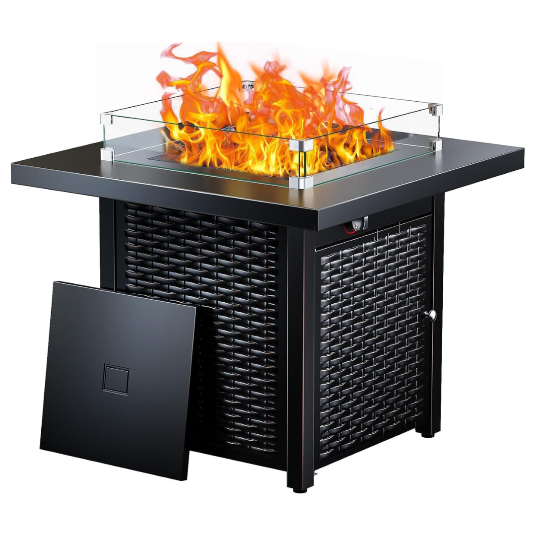 28" 50,000 BTU Steel Outdoor Gas Propane Fire Pit