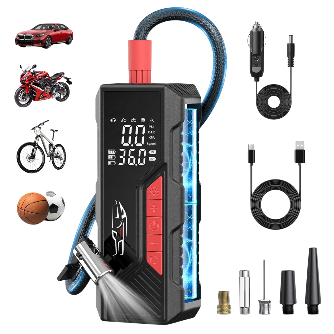 Aneson 150PSI 12V Tire Inflator & Portable Air Compressor Pump