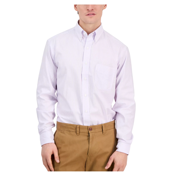 Club Room Men's Regular Fit University Stripe Dress Shirt
