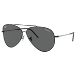 Ray-Ban 62mm Aviator Reverse Unisex Sunglasses (Black/Dark Grey)
