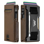 Medrega RFID Biflod Leather Wallet W/ Cash Strap/AirTag