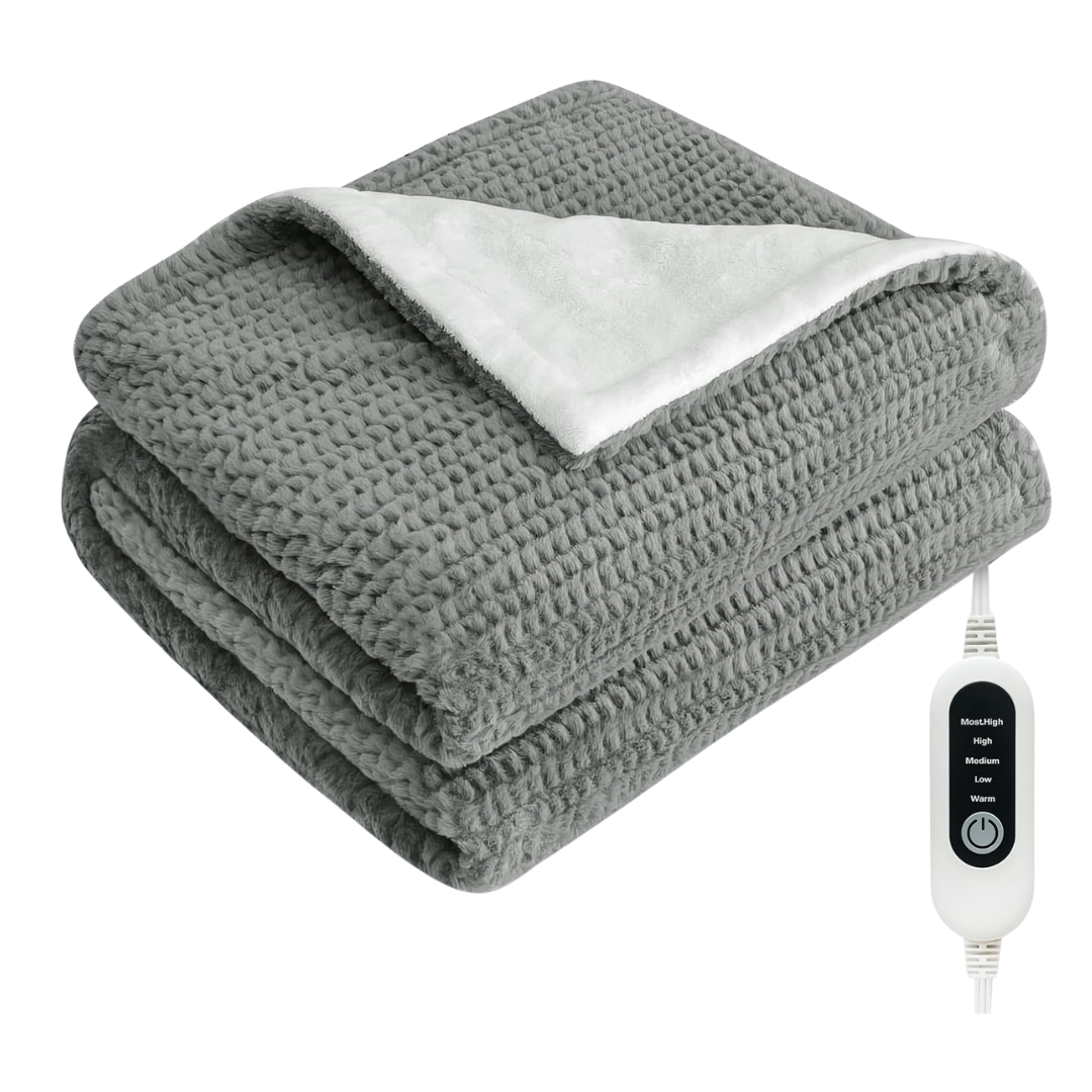 50" x 60" Heated Electric Throw Blanket With 5 Heat Settings