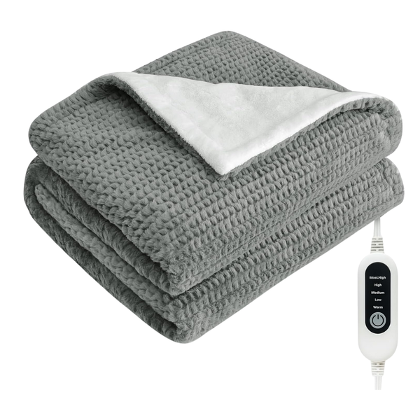 50" x 60" Heated Electric Throw Blanket With 5 Heat Settings