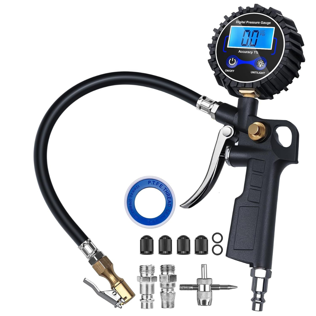 DigitPro 3-250 PSI Digital Tire Pressure Gauge With Inflator