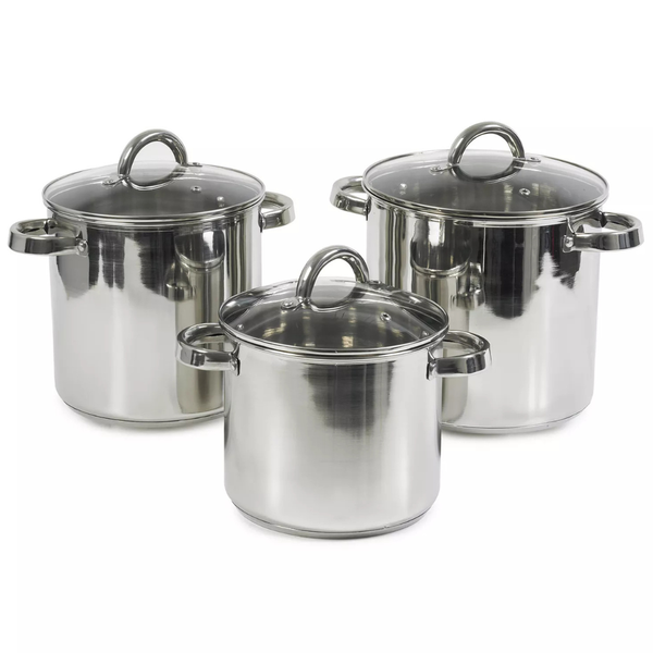 3-Piece Sedona Kitchen Stainless Steel Stock Pot Set