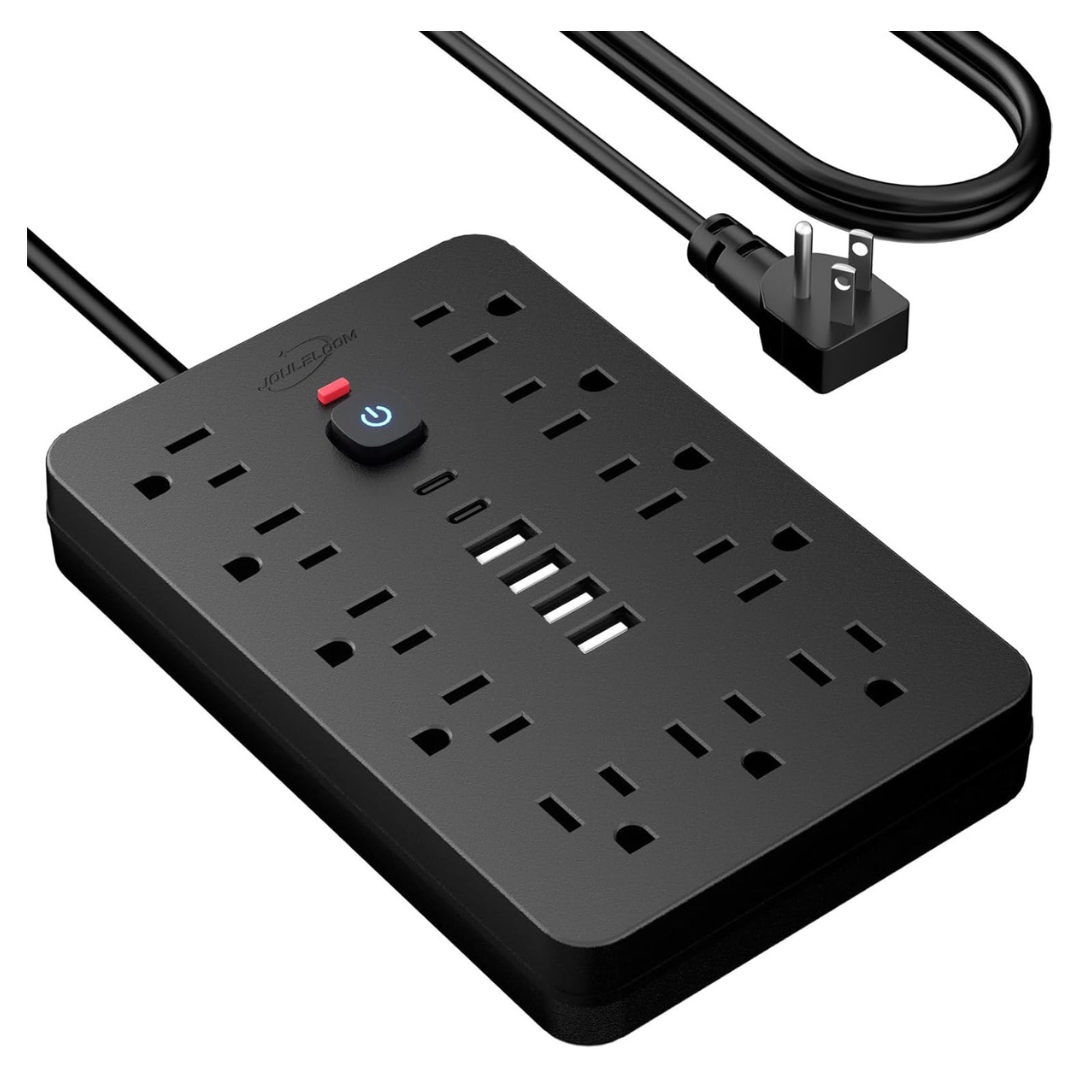 5FT 17-in-1 Surge Protector Power Strip With 11 Outlets And 6 USB Ports