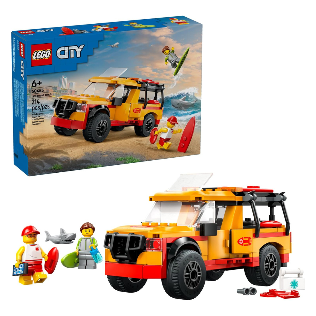 214-Piece LEGO City Lifeguard Beach Rescue Truck Toy (60453)