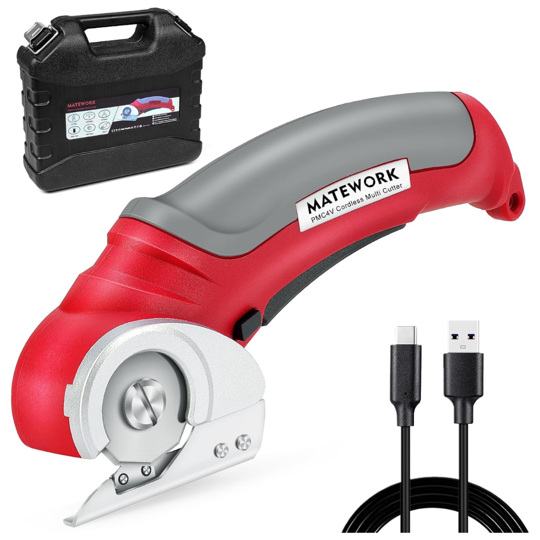 Matework 4V Power Rotary Electric Scissors W/ 2000mAh Battery