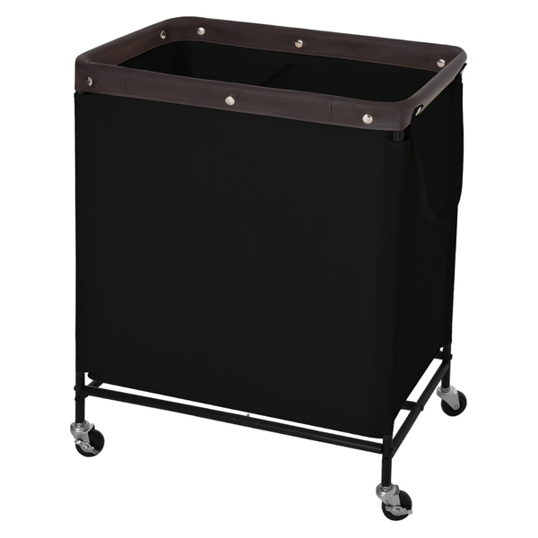 26.4-Gal 2-Section Double Sorter Laundry Hamper With Wheels