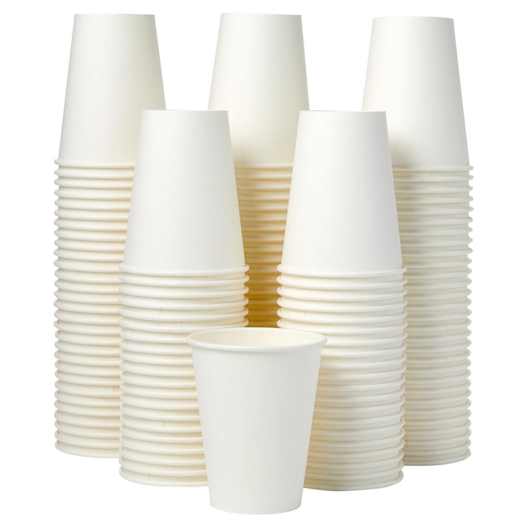 1000-Count 12oz Amazon Basics Paper Hot Cups (White)