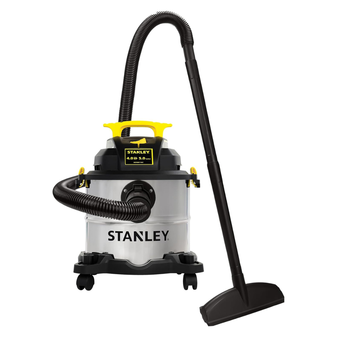5-Gallon Stanley 4HP Wet/Dry Stainless Steel Tank Vacuum Cleaner