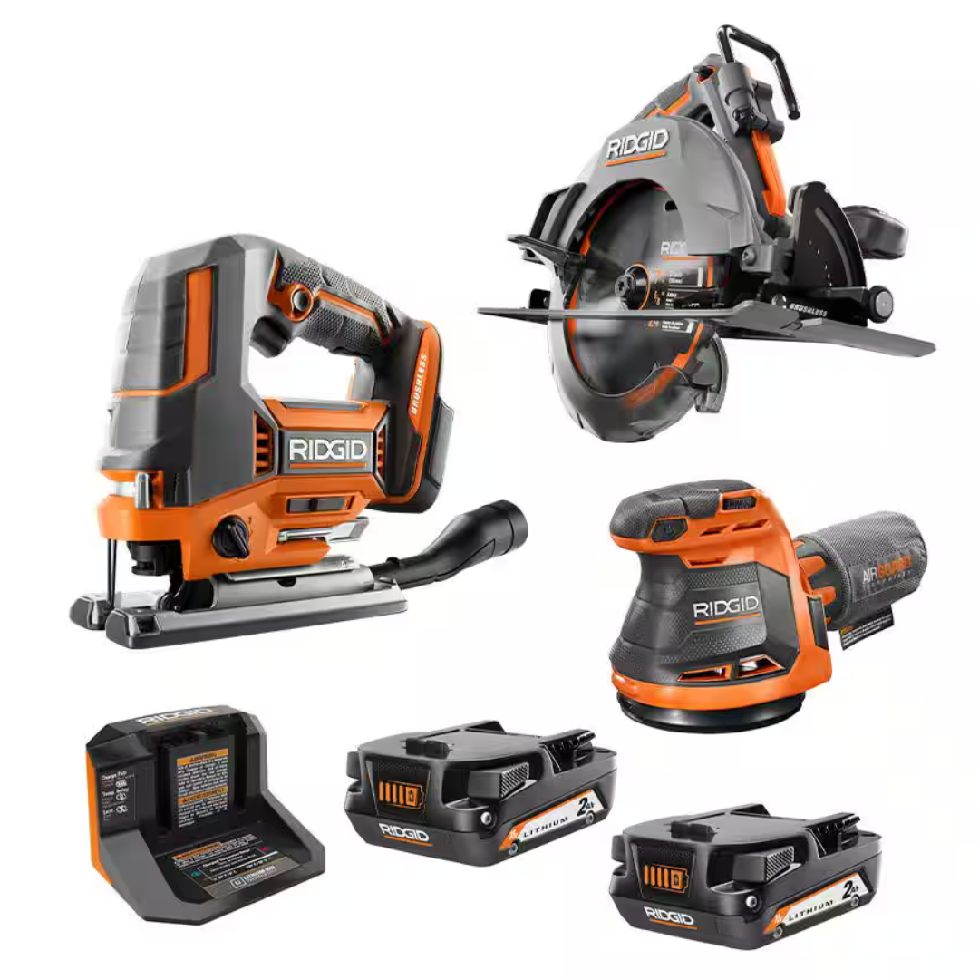 RIDGID 18V Cordless 3-Tool Wood Working Combo Kit