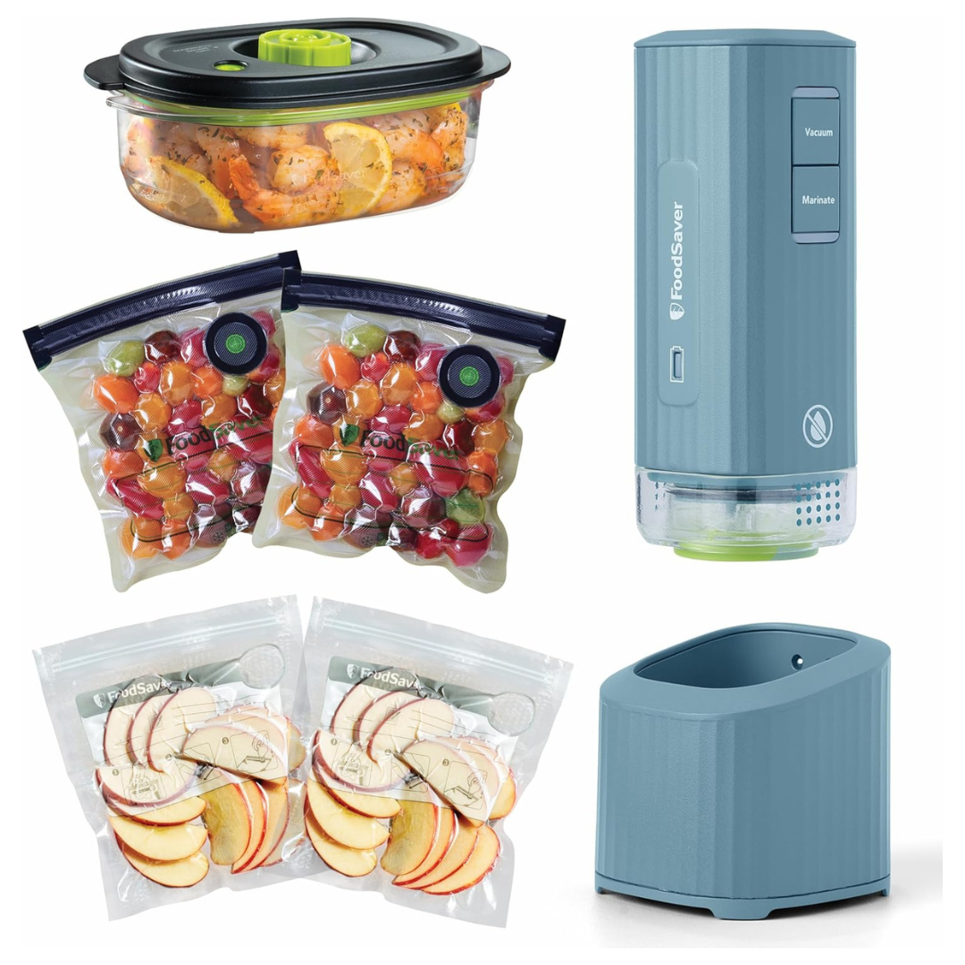 FoodSaver Mini Cordless Handheld Vacuum Sealer Machine (Blue)