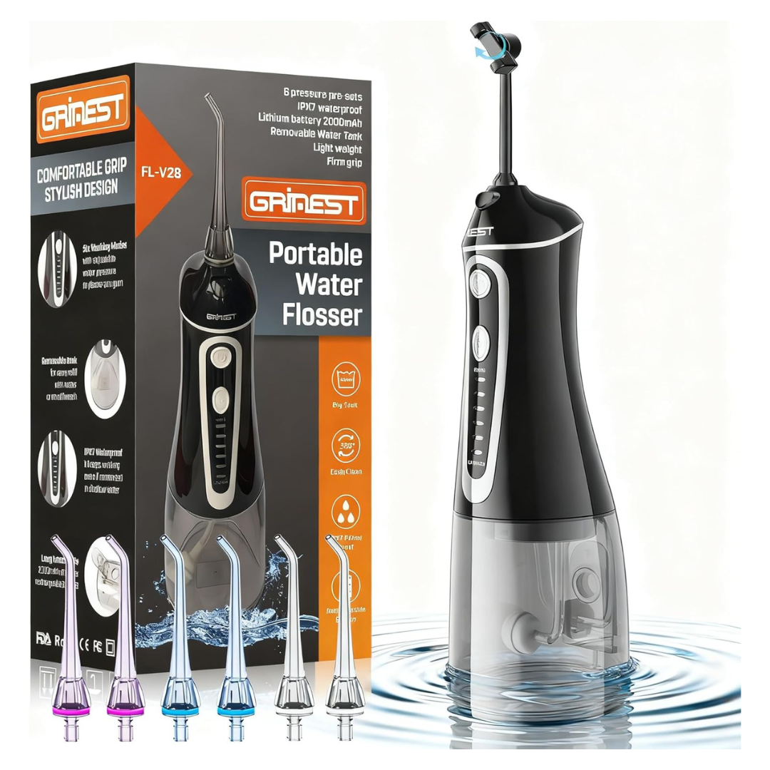 Grinest 7-Modes Rechargeable Cordless Portable Water Dental Flosser