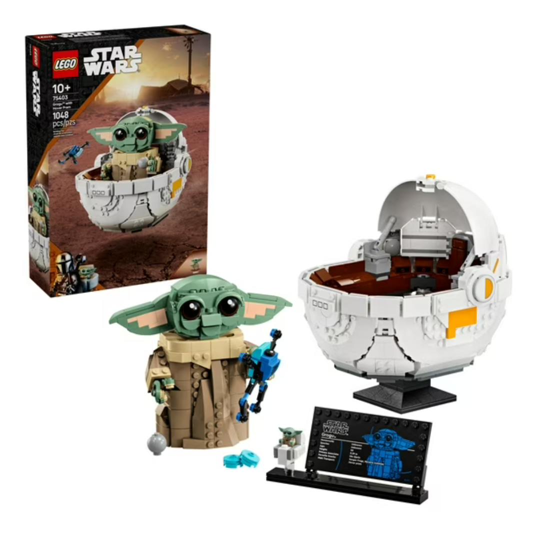 1048-Piece LEGO Star Wars Grogu With Hover Pram Building Toy Set (75403)
