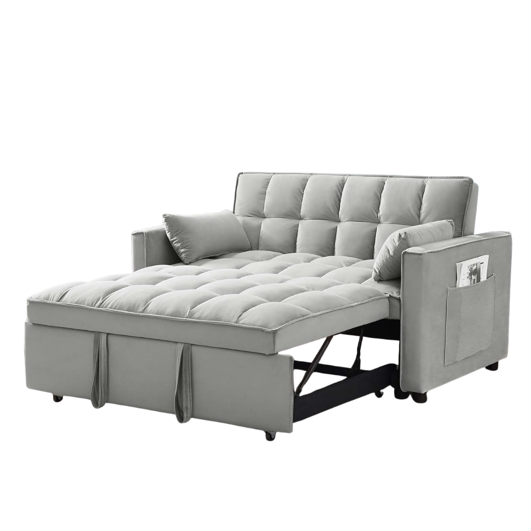 55'' SumKea 3-in-1 Futon 2-Seater Loveseat Pull Out Couch