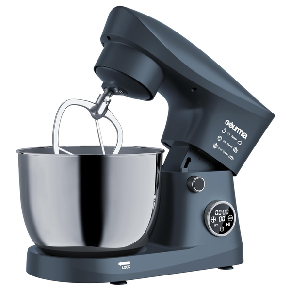 5-Quart Gourmia Digital Electric Stand Mixer W/ Attachments (Grey)