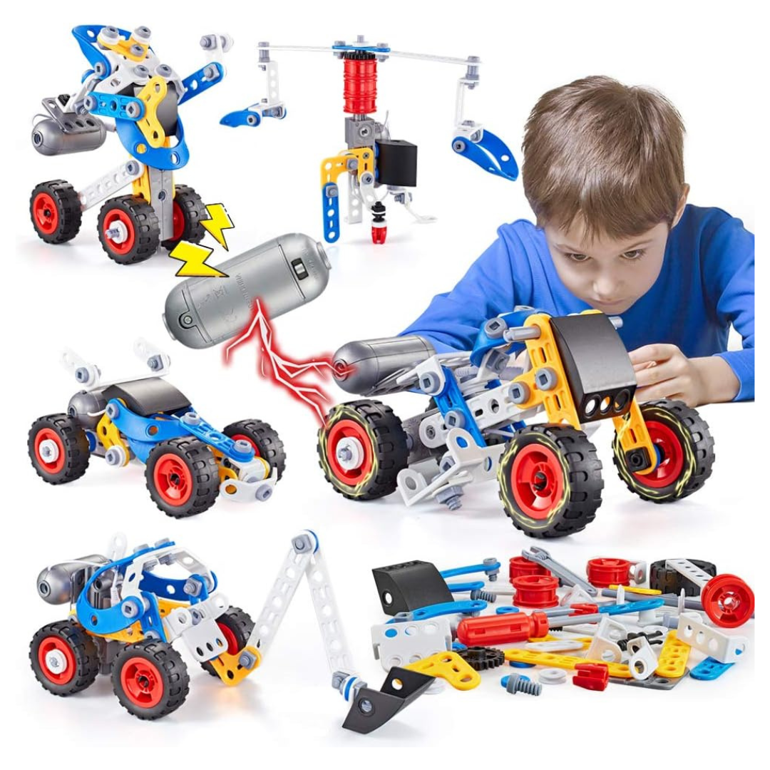 113-Piece 5-in-1 Erector STEM Toy Set W/ Electric Power Motor