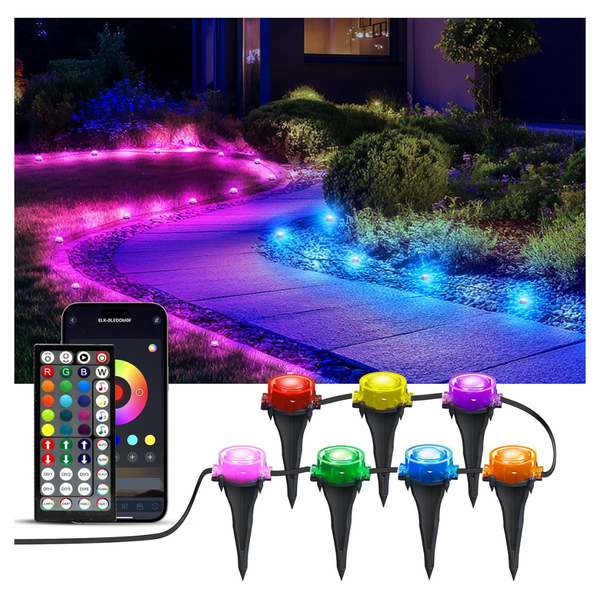 100ft Smart RGB Outdoor Ground Lights With App Control