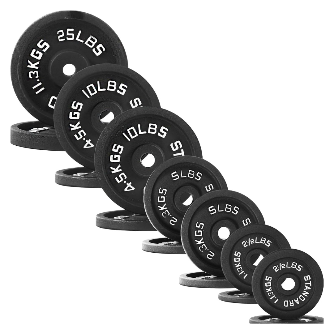 Fitvids Standard Cast Iron 1'' Weight Plate Sets