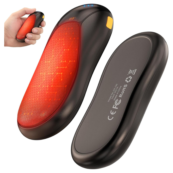 2-Pack JIJ 8000mAh Rechargeable Hand Warmers With 3 Heat Levels