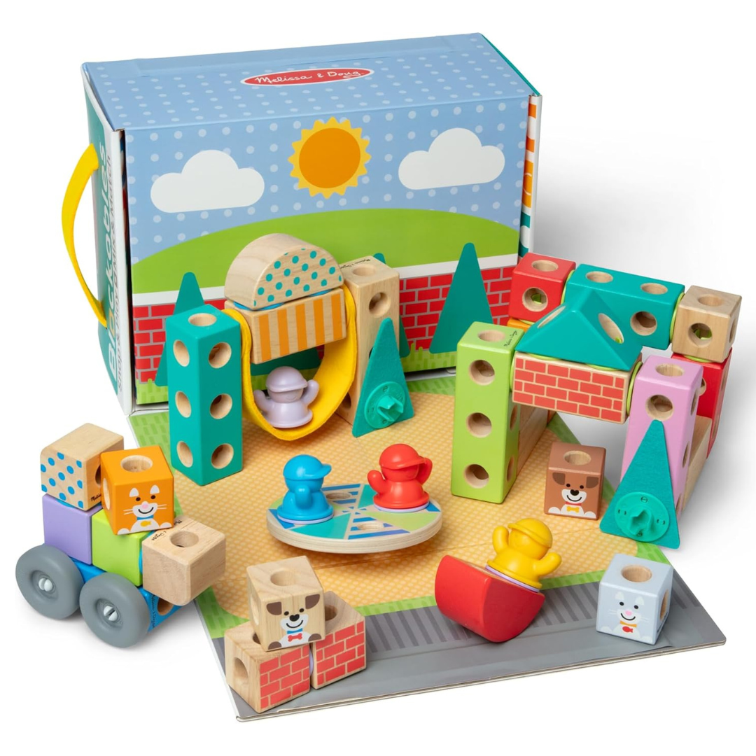 73-Piece Melissa & Doug Town Snap & Play Building Blocks Set