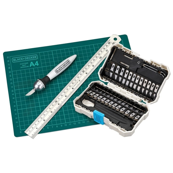 Black & Decker BDHT14001 Craft Hobby Knife Kit w/ 26 Blades & Cutting Mat
