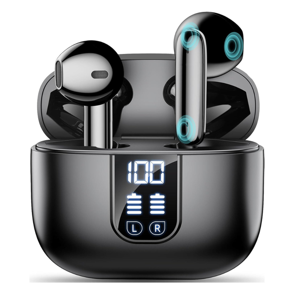 Wireless Bluetooth 5.4 Earbuds with ENC Noise Cancelling and LED Display