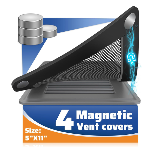 4-Pack JSLIN 5"x11" Magnetic Vent Screen Mesh Covers (Black)