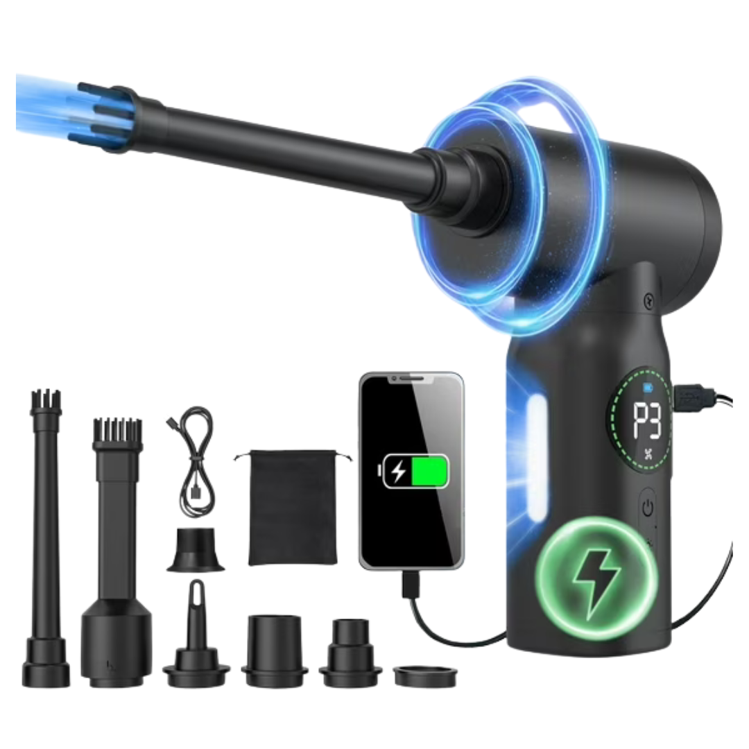 Nexpow 150,000 RPM Compressed Air Duster With Power Bank & Lighting