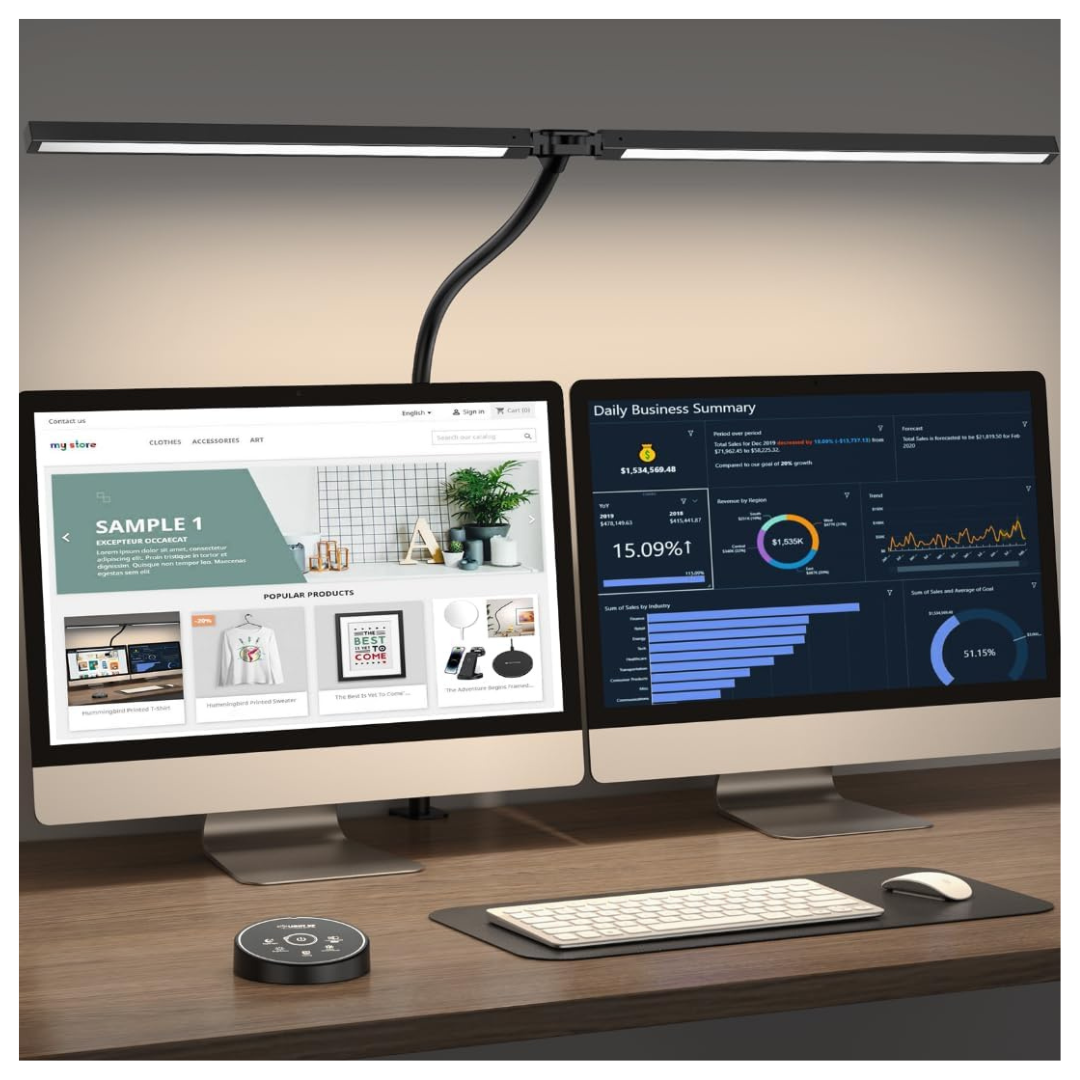 Pzloz 24W Adjustable LED Desk Smart Lamp With Clamp