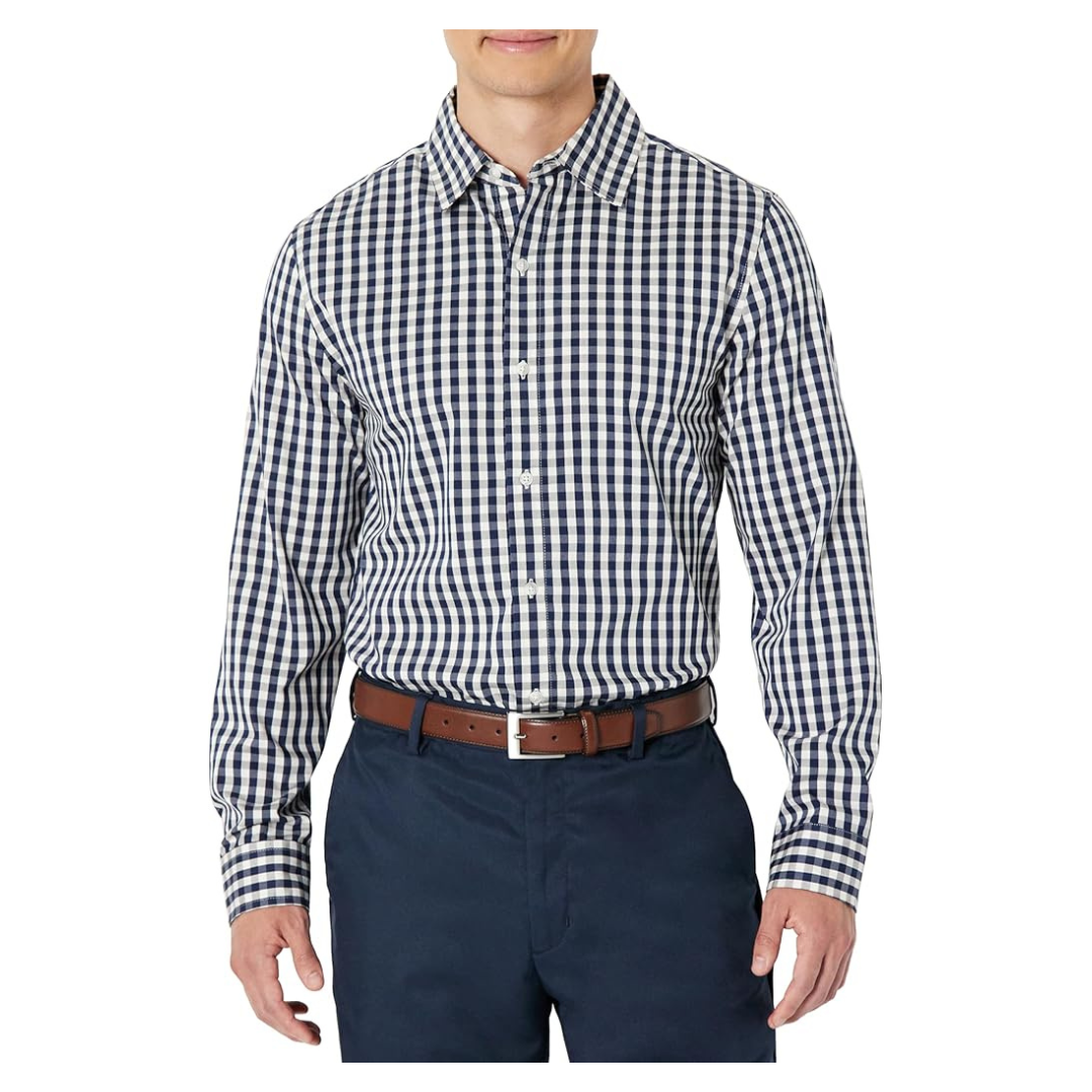 Amazon Essentials Men's Slim Fit Wrinkle Resistant Stretch Dress Shirts (Various)