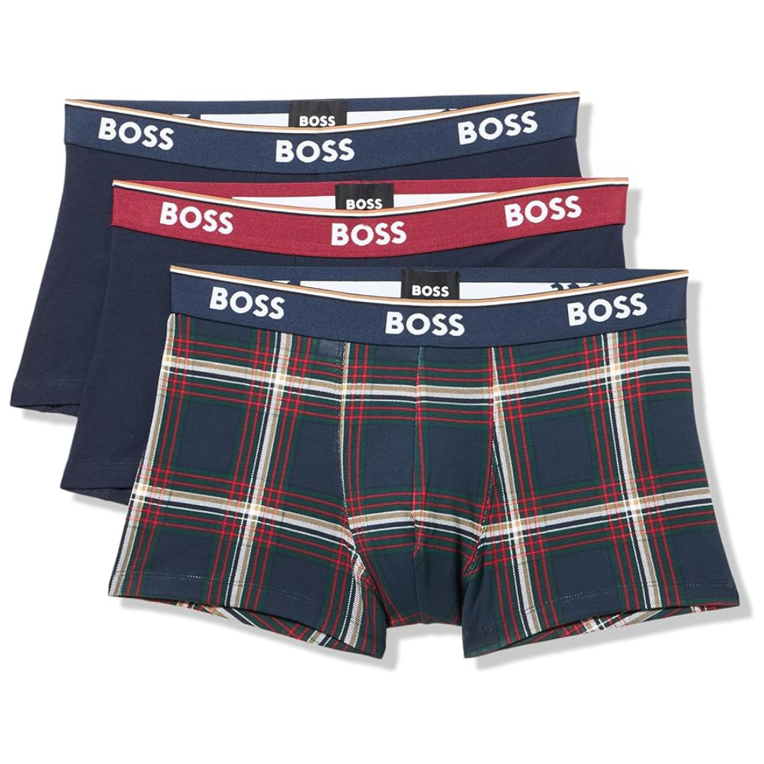 3-Pack BOSS Multi Design Bold Logo Trunks (2 Colors)