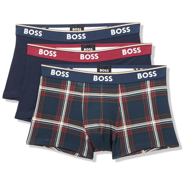 3-Pack BOSS Multi Design Bold Logo Trunks (2 Colors)
