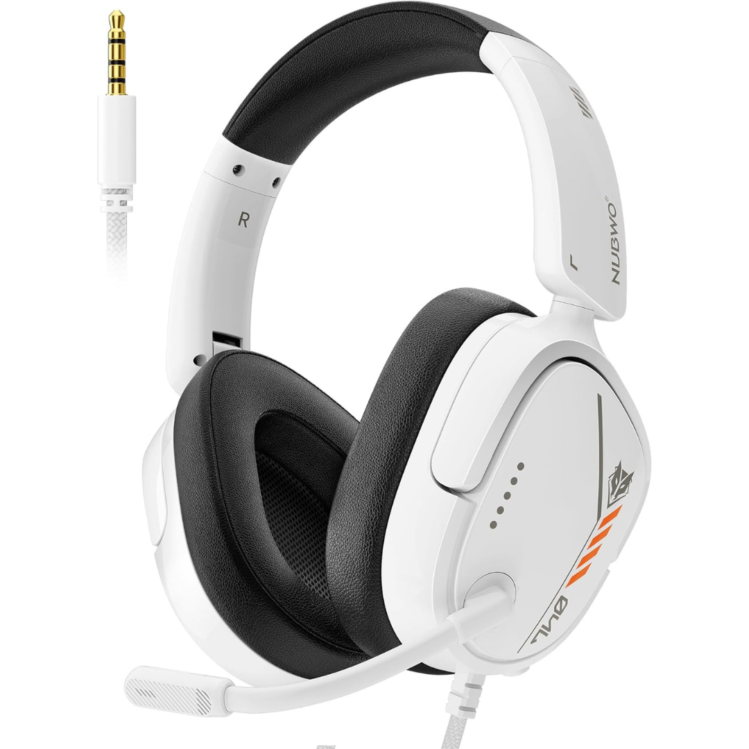 NUBWO HG04L Wired Gaming Headset For PS4, PS5, Switch, Xbox (White)