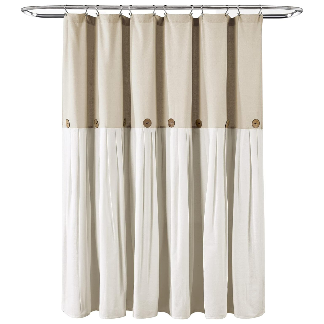 72" x 72" Lush Decor Button Weave Bathroom Shower Curtain