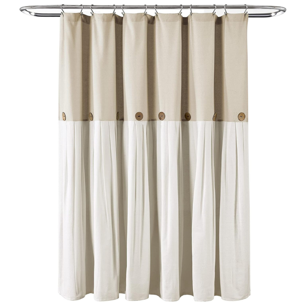 72" x 72" Lush Decor Button Weave Bathroom Shower Curtain